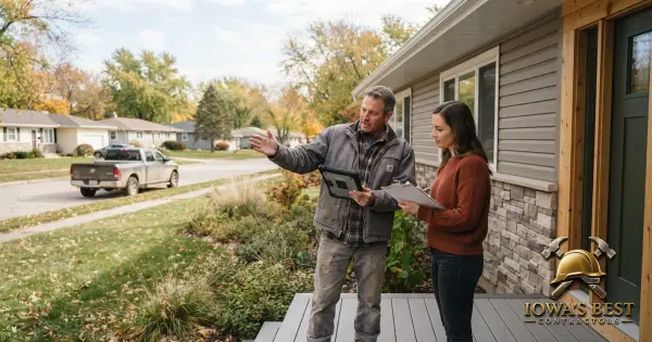Editorial photograph illustrating how to Claim and Optimize Your Free Contractor Profile — Iowa's Best Contractors