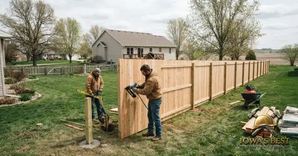 Editorial photograph illustrating Fence Installation Cost in Iowa — Iowa's Best Contractors