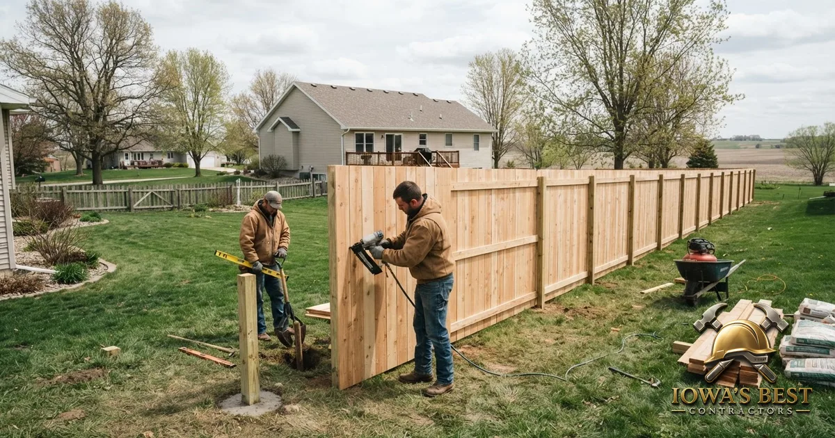 Editorial photograph illustrating Fence Installation Cost in Iowa — Iowa's Best Contractors