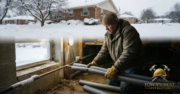 Editorial photograph illustrating Preventing Frozen Pipes in an Iowa Winter — Iowa's Best Contractors