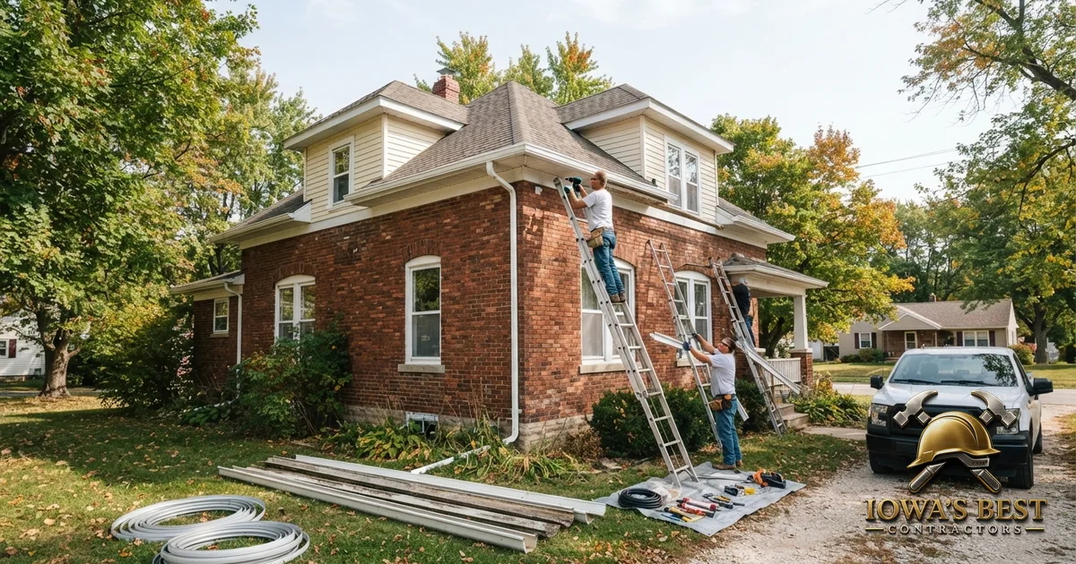 Editorial photograph illustrating Gutter Replacement Cost in Iowa — Iowa's Best Contractors