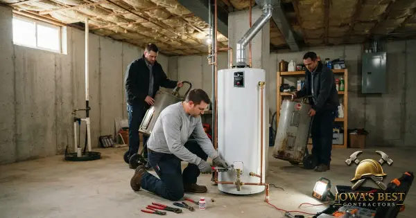 Editorial photograph illustrating Water Heater Replacement Cost in Iowa — Iowa's Best Contractors